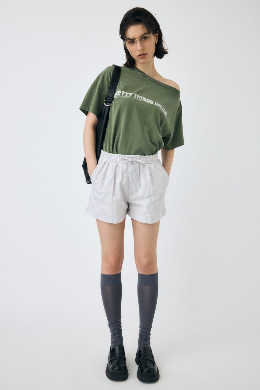 ONE SHOULDER TEE KHA FREE