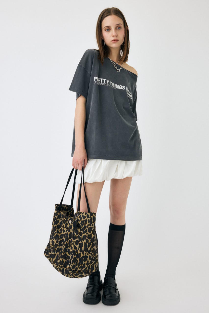 ONE SHOULDER TEE L/BLK FREE