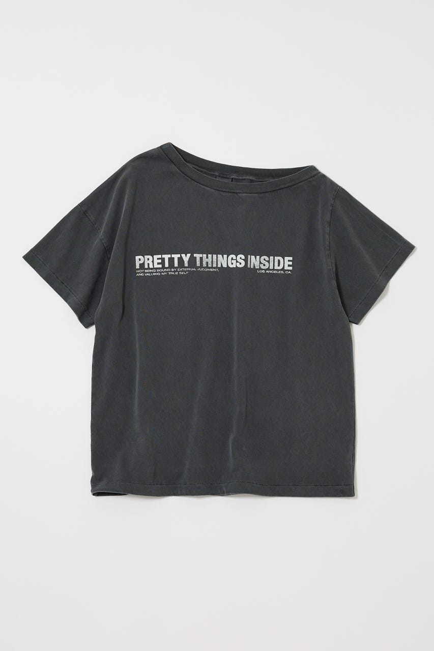 ONE SHOULDER TEE L/BLK FREE