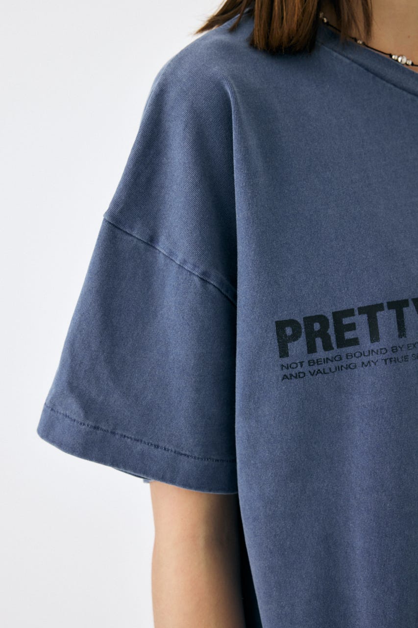 ONE SHOULDER TEE NVY FREE