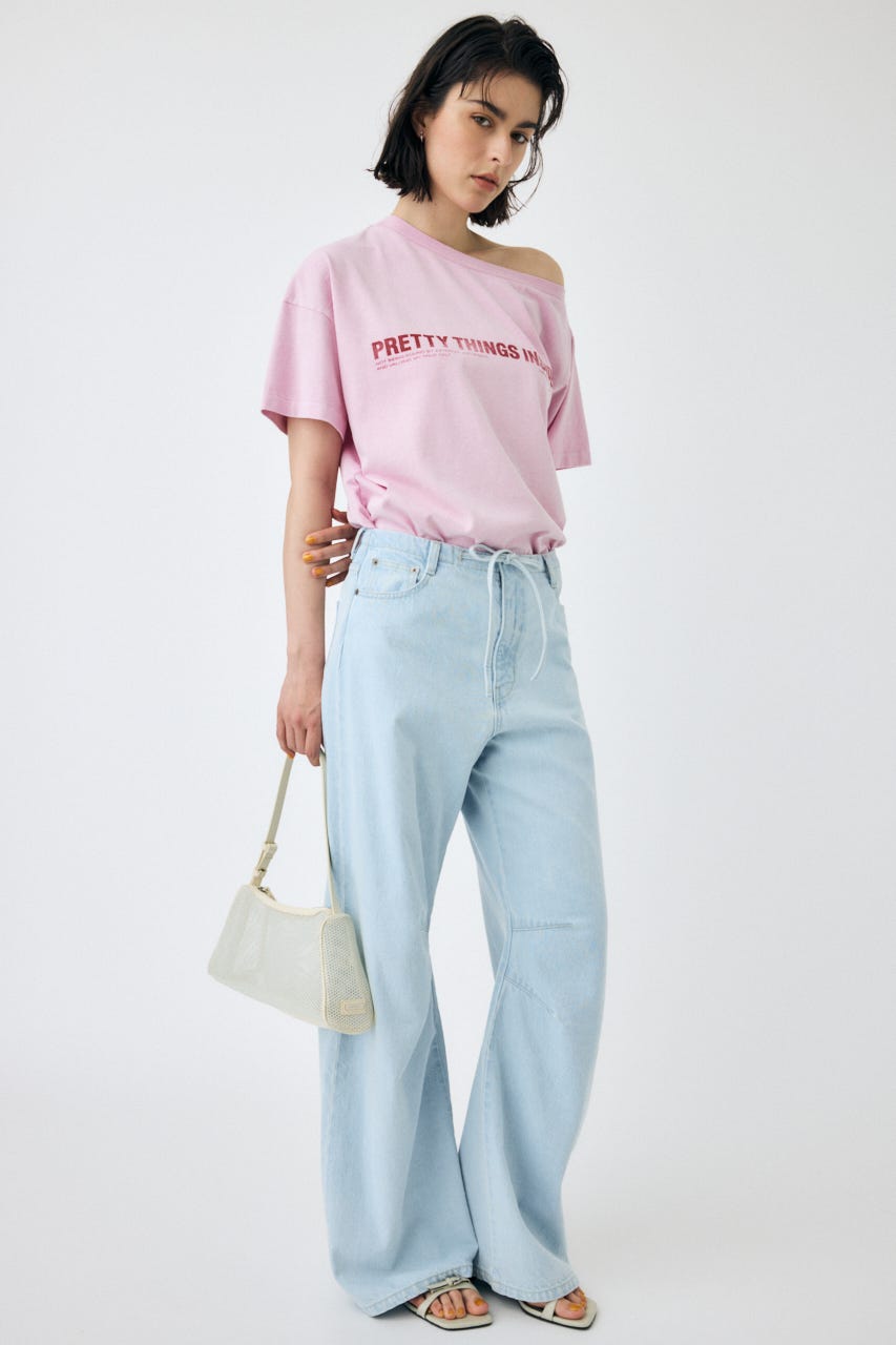 ONE SHOULDER TEE PNK FREE