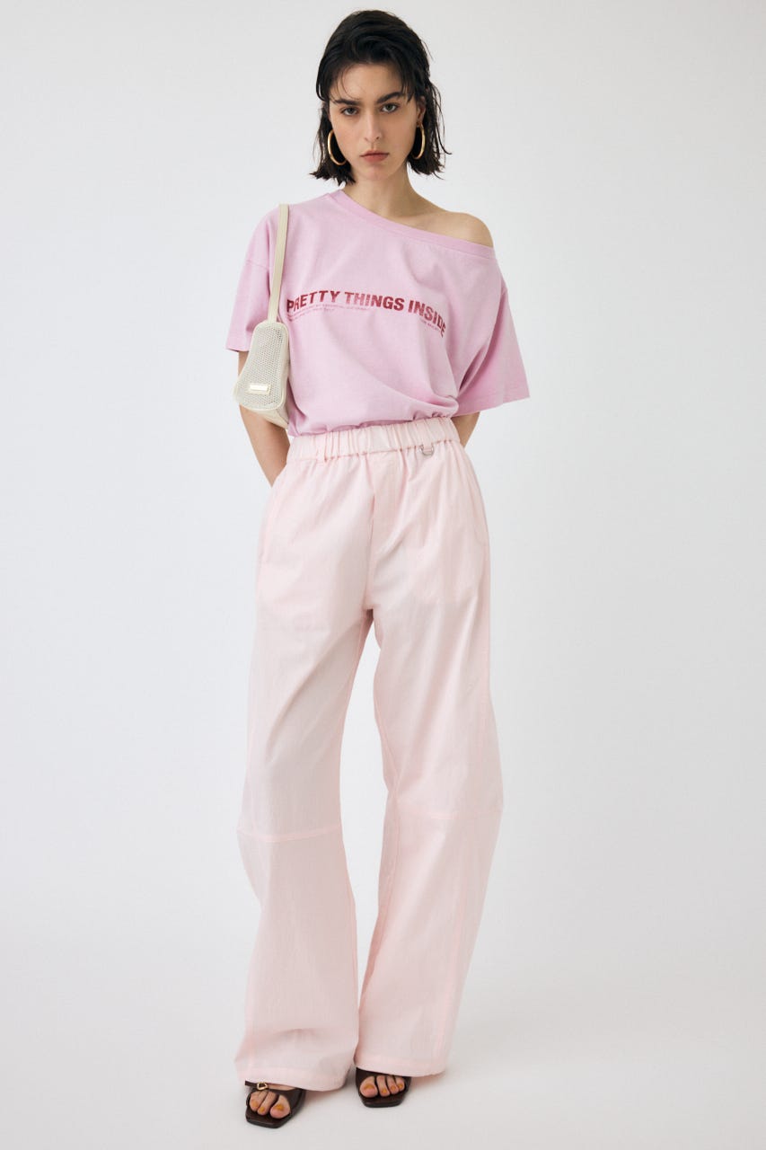 ONE SHOULDER TEE PNK FREE
