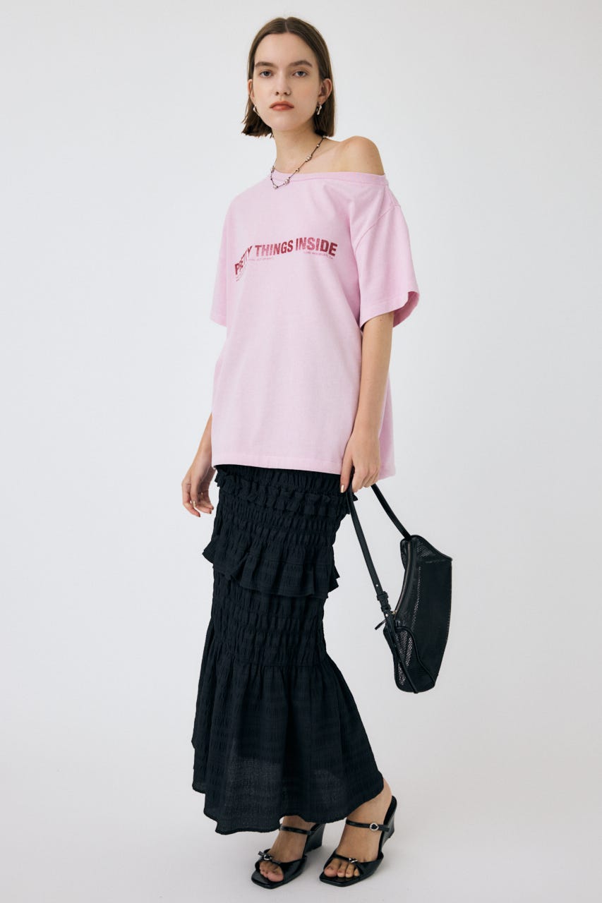 ONE SHOULDER TEE PNK FREE