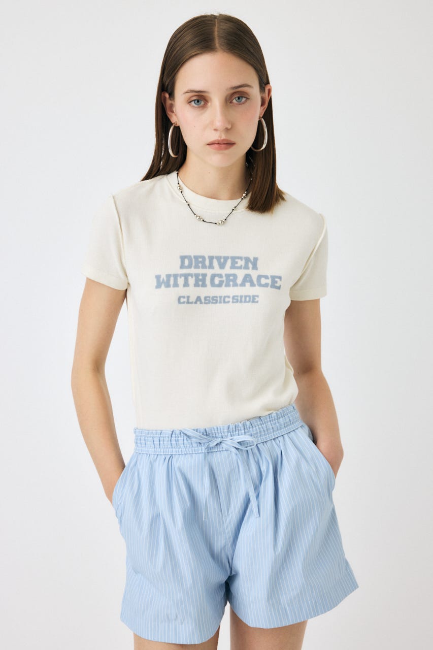 BLURRED LOGO TEE O/WHT FREE