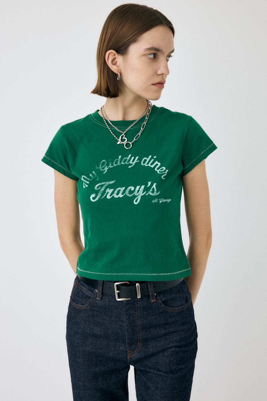 【週末セール】45R 度詰天竺9.8サイズ Tシャツ グリーン MOUSSY | GOOD OLD DINER Tシャツ (Tシャツ・カットソー(半袖