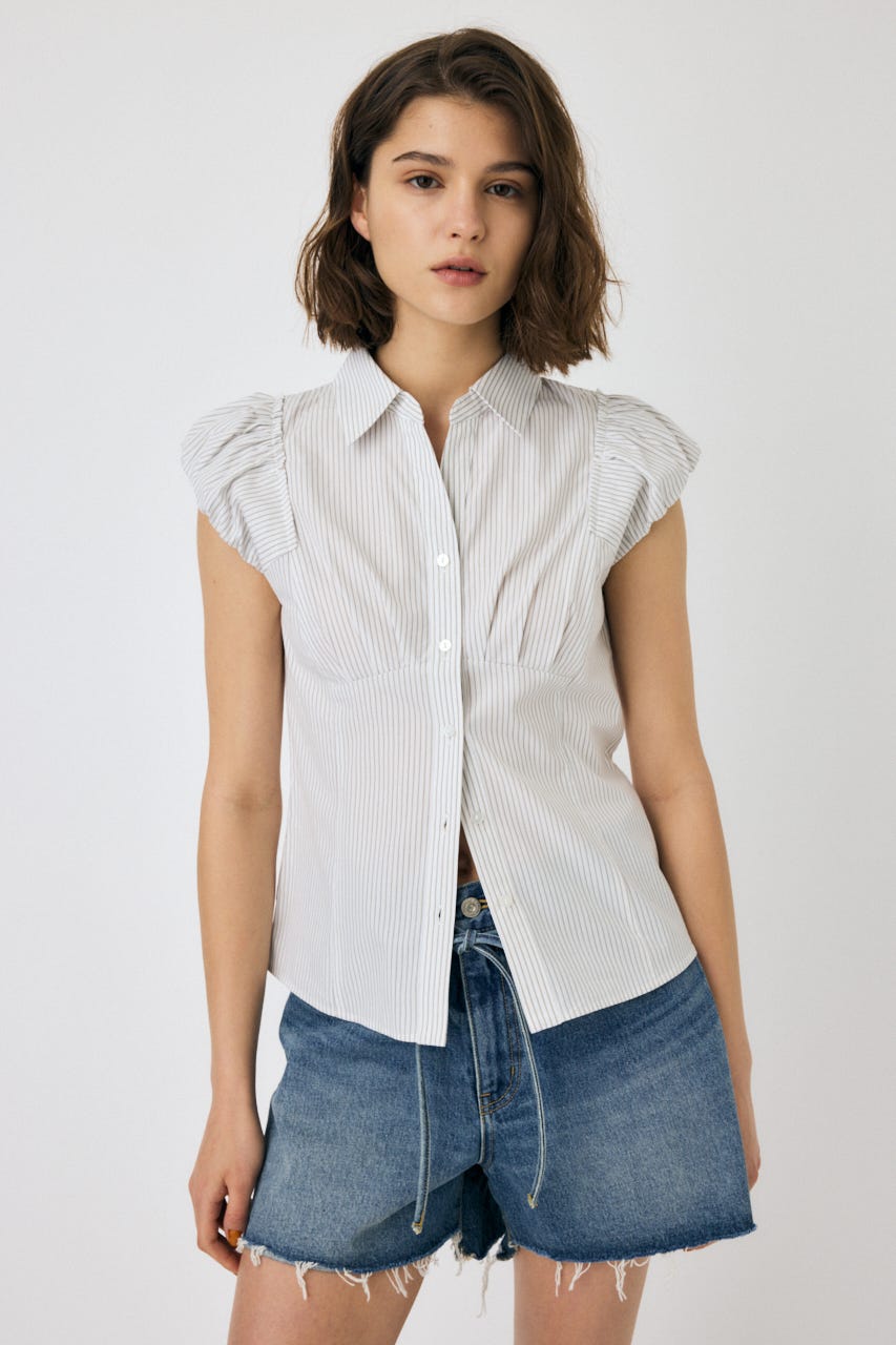 マウジー　PIN STRIPE FIT シャツ　ストライプシャツ MOUSSY | PIN STRIPE FIT シャツ (シャツ・ブラウス ) |SHEL