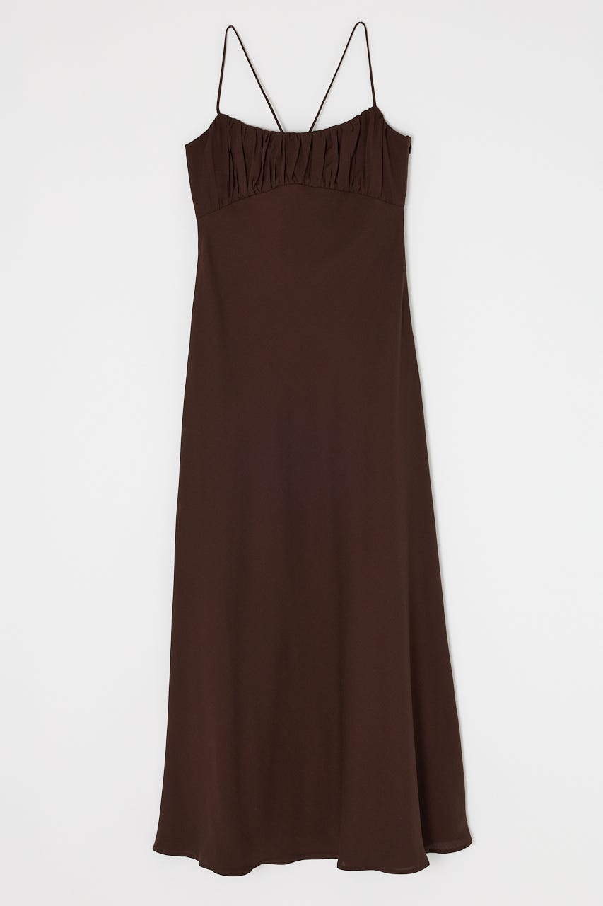 L‘or Drawstring Dress ワンピース MOUSSY | DRAWSTRING STRAP SLIP ドレス (ワンピース(ロング