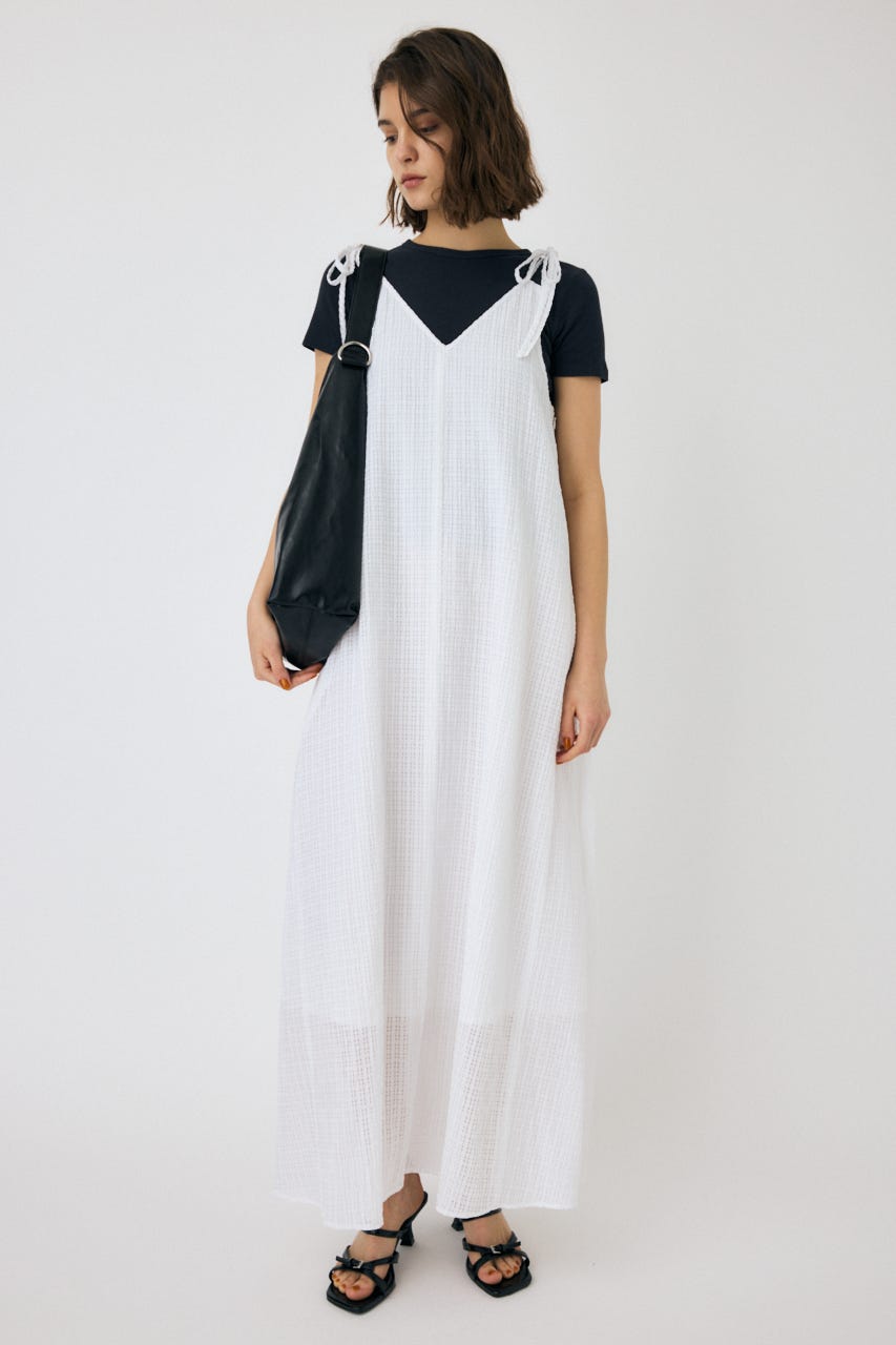 MOUSSY | SHEER GINGHAM キャミドレス (ワンピース(ロング