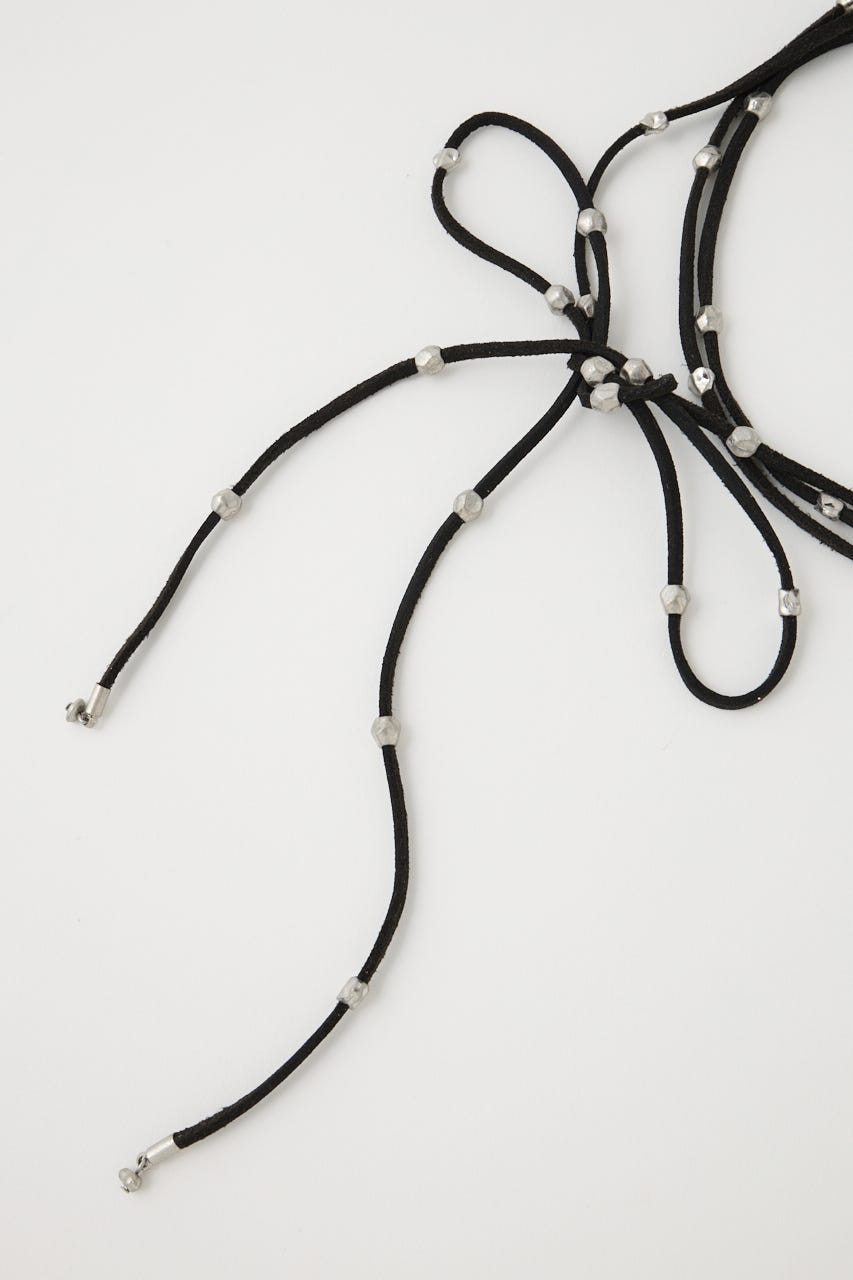 BEADED F/SUEDE チョーカー BLK FREE