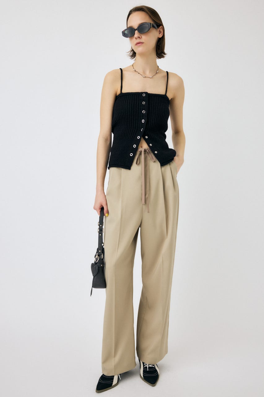 MOUSSY | FRONT BUTTON ニットキャミ (キャミソール ) |SHEL