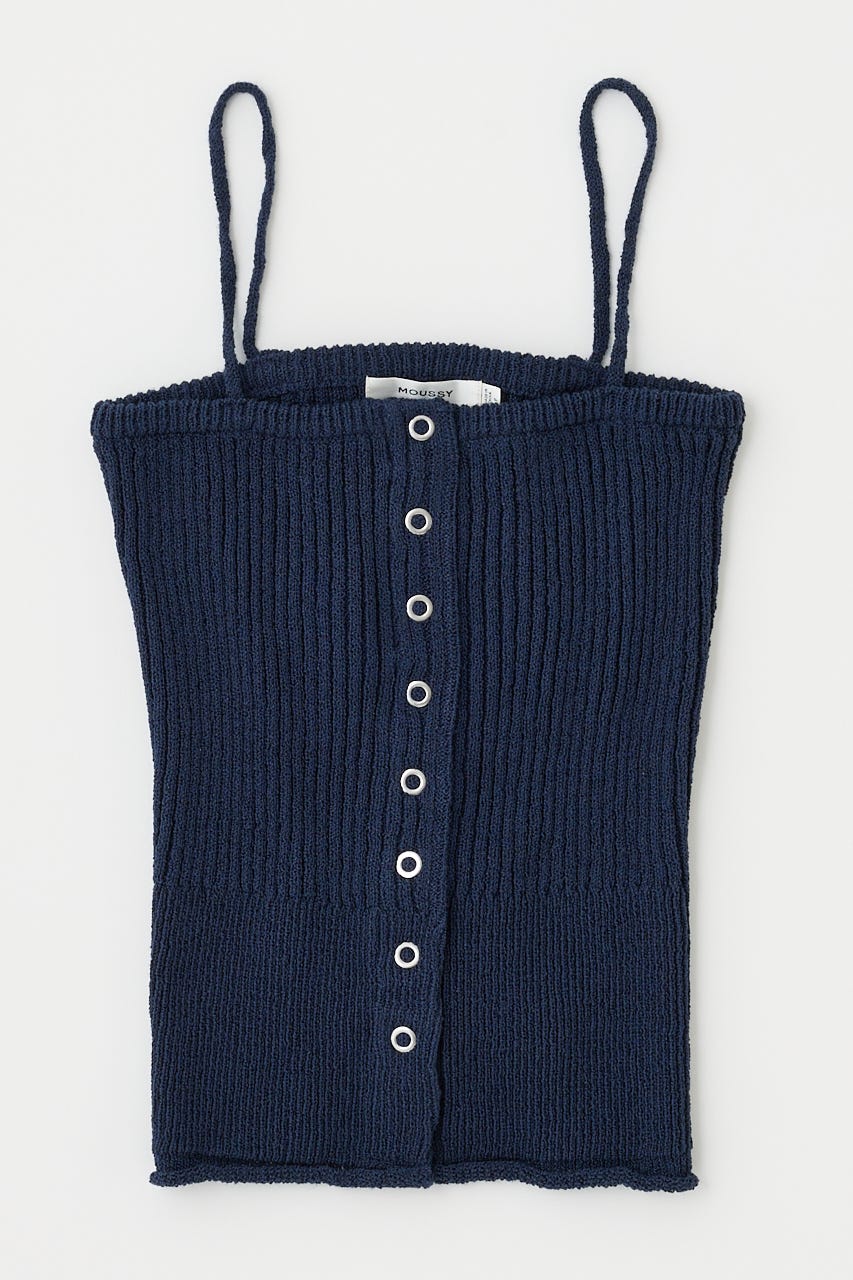 FRONT BUTTON KNIT キャミソール MOUSSY | FRONT BUTTON ニットキャミ (キャミソール ) |SHEL