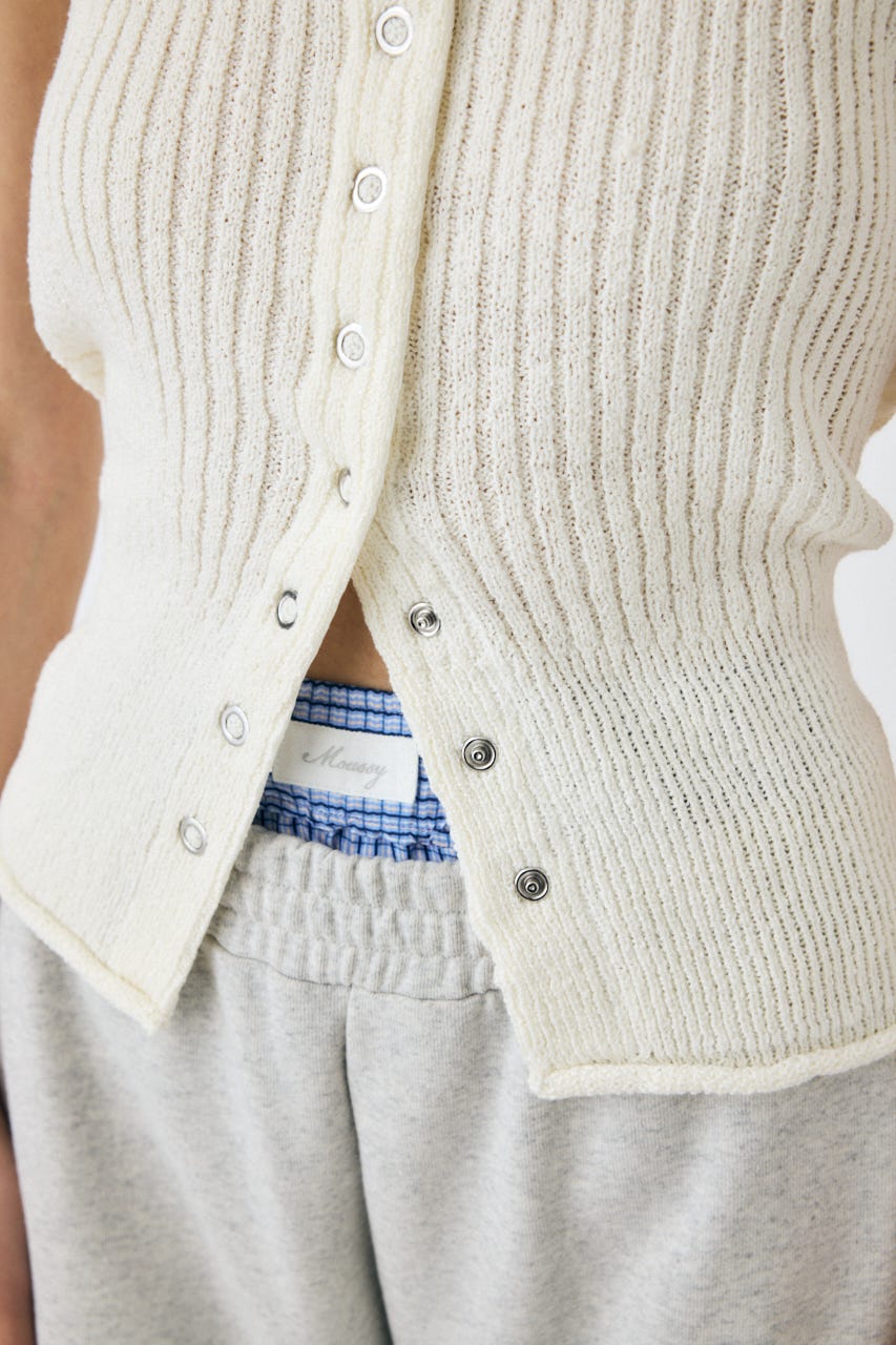 MOUSSY | FRONT BUTTON ニットキャミ (キャミソール ) |SHEL