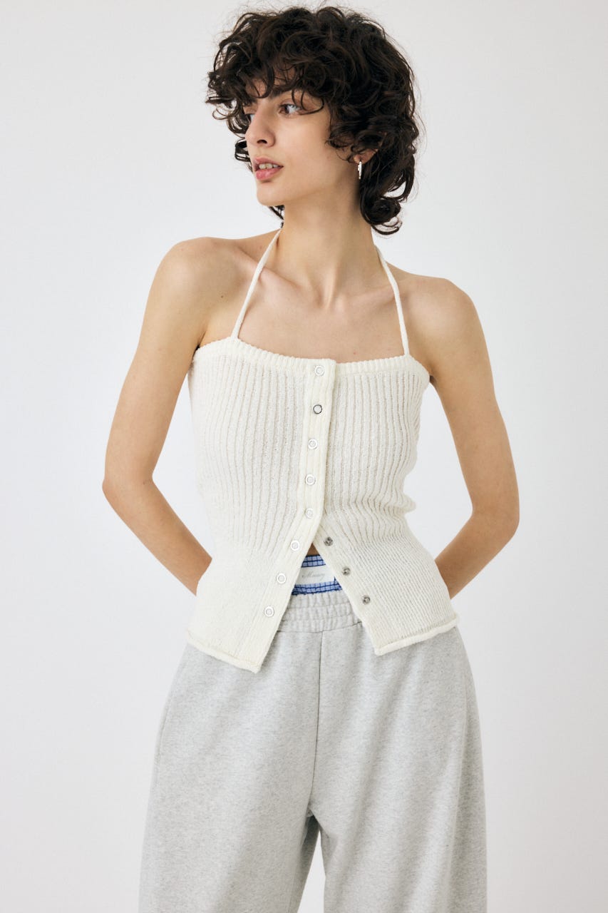 MOUSSY | FRONT BUTTON ニットキャミ (キャミソール ) |SHEL