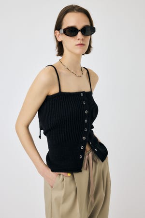 MOUSSY M_ / ニット キャミ コルセット MOUSSY | FRONT BUTTON ニットキャミ (キャミソール ) |SHEL