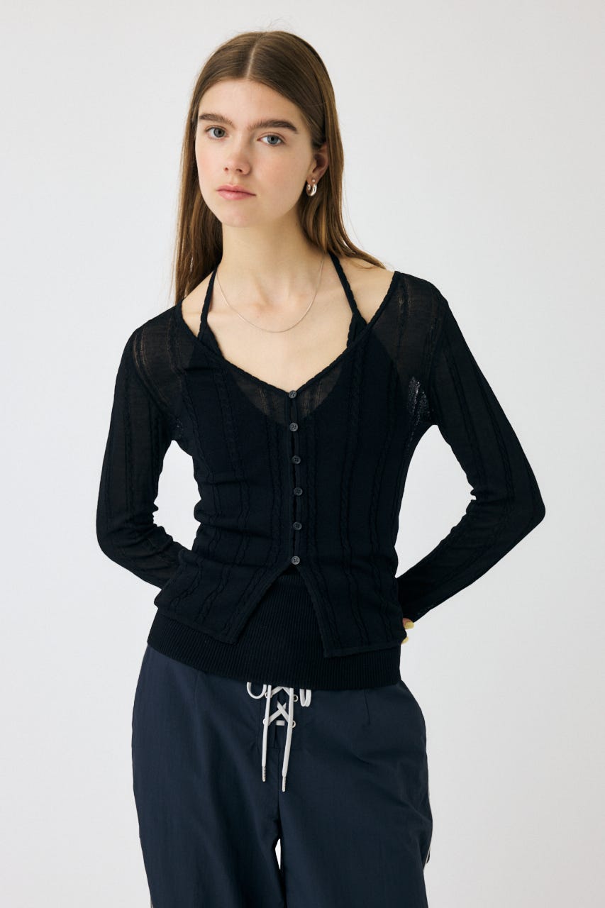 SHEER HOODIE カーディガン[品番：BJLW0023687]｜MOUSSY OUTLET