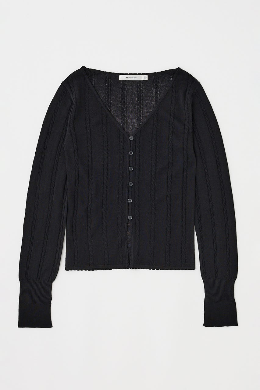 カーディガン SHEER CABLE カーディガン レディース MOUSSY | SHEER CABLE カーディガン (カーディガン ) |SHEL'TTER