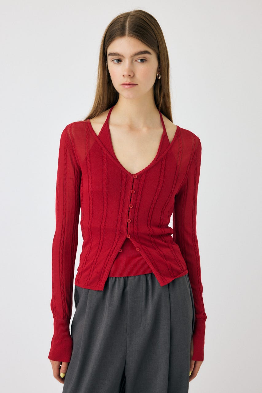 MOUSSY | SAILOR COLLAR ニット カーディガン (ニット ) |SHEL