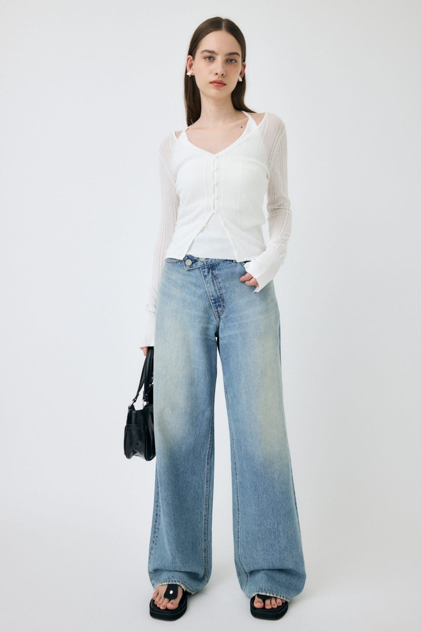 MOUSSY | SHEER CABLE カーディガン (カーディガン ) |SHEL'TTER