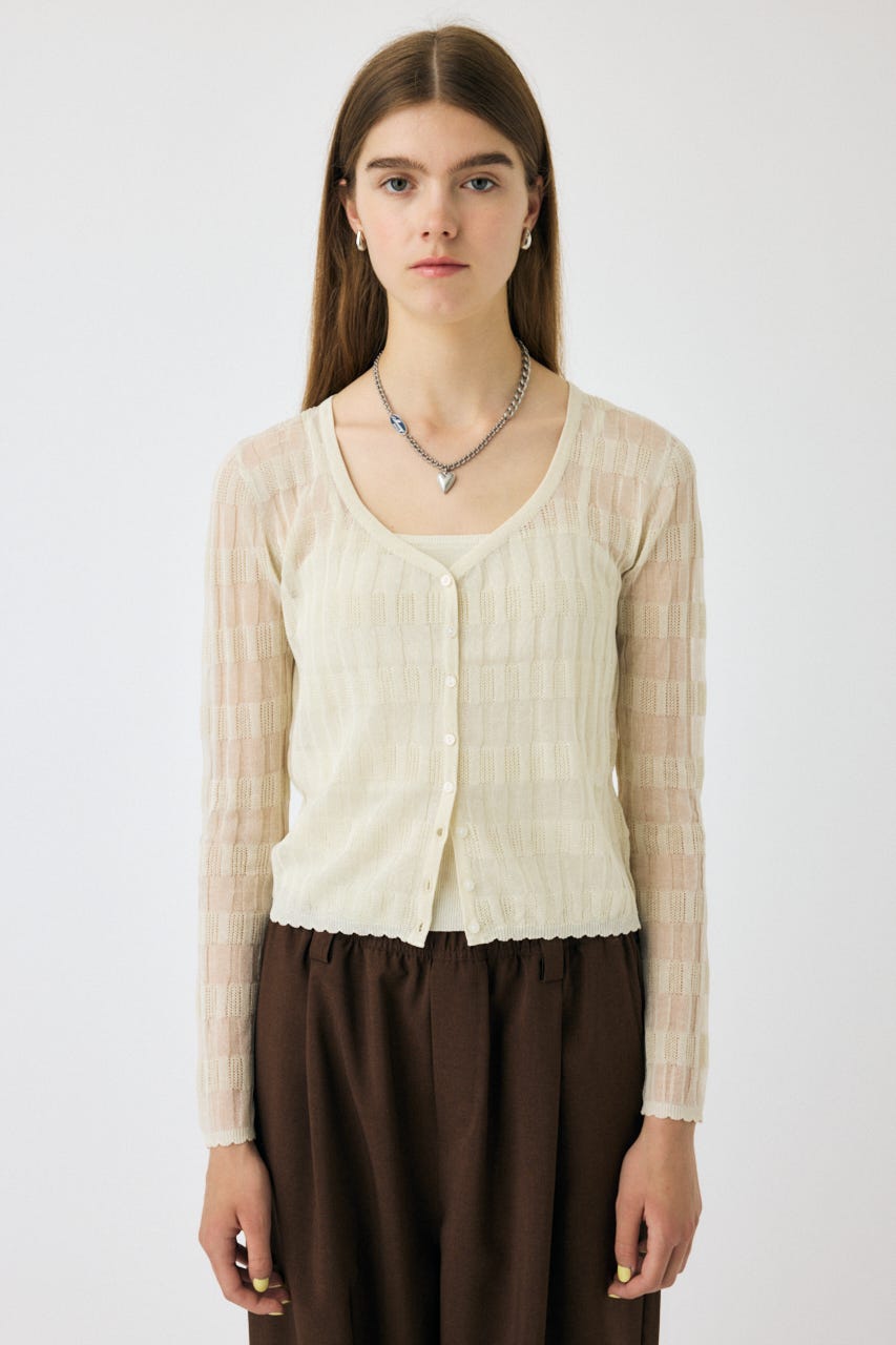 MOUSSY | SHEER BORDER カーディガン (ニット ) |SHEL'TTER WEBSTORE