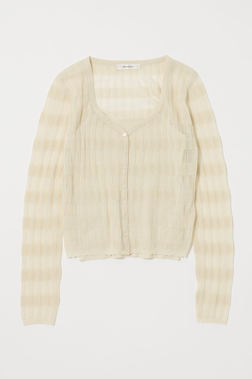moussy マウジー SHEER BORDER カーディガン SHEER BORDER カーディガン | マウジー(MOUSSY) | マルイウェブ