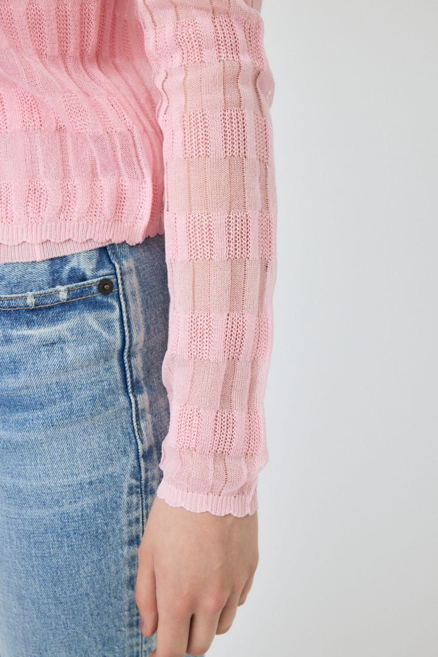 MOUSSY | SHEER BORDER カーディガン (ニット ) |SHEL'TTER WEBSTORE