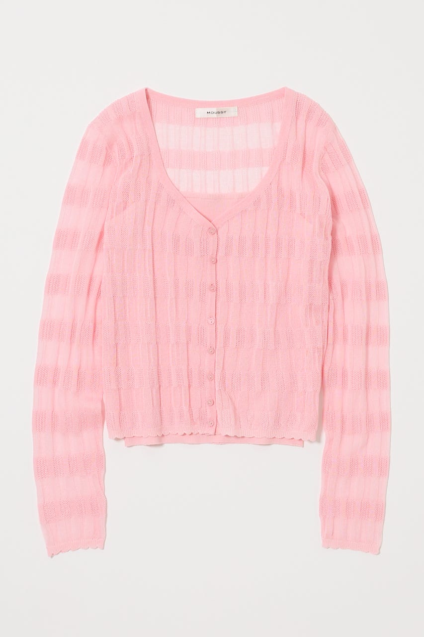 MOUSSY | SHEER BORDER カーディガン (ニット ) |SHEL'TTER WEBSTORE
