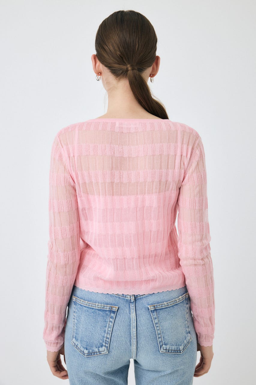 moussy マウジー SHEER BORDER カーディガン MOUSSY | SHEER BORDER カーディガン (ニット ) |SHEL'TTER WEBSTORE