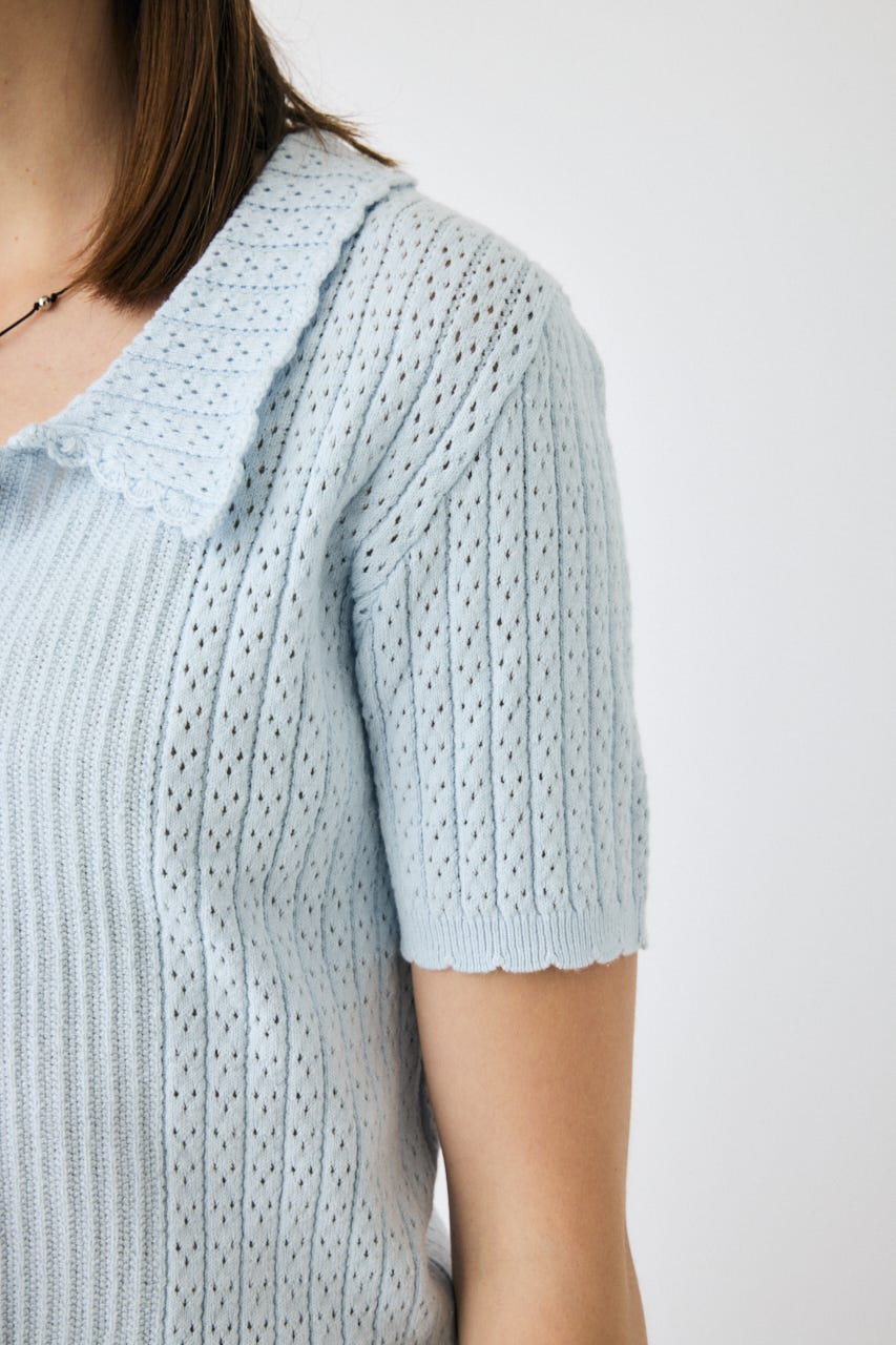 MOUSSY | POINTELLE KNIT H/S シャツ (ニット ) |SHEL'TTER WEBSTORE