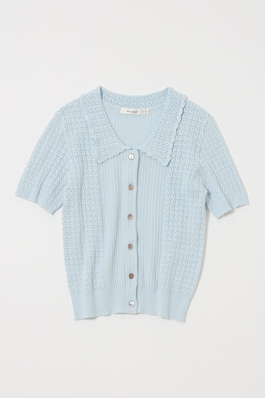 POINTELLE KNIT H/S シャツ　オフホワイ　MOUSSY マウジー MOUSSY | POINTELLE KNIT H/S シャツ (ニット ) |SHEL'TTER WEBSTORE
