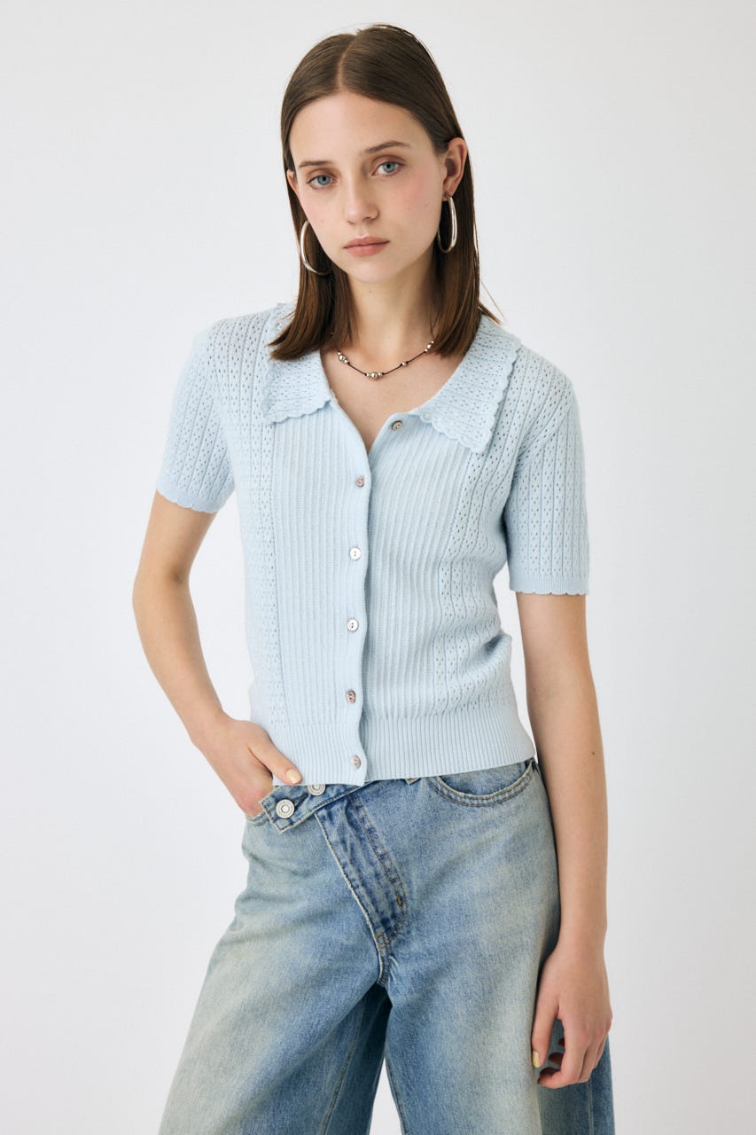 MOUSSY | POINTELLE KNIT H/S シャツ (ニット ) |SHEL'TTER WEBSTORE