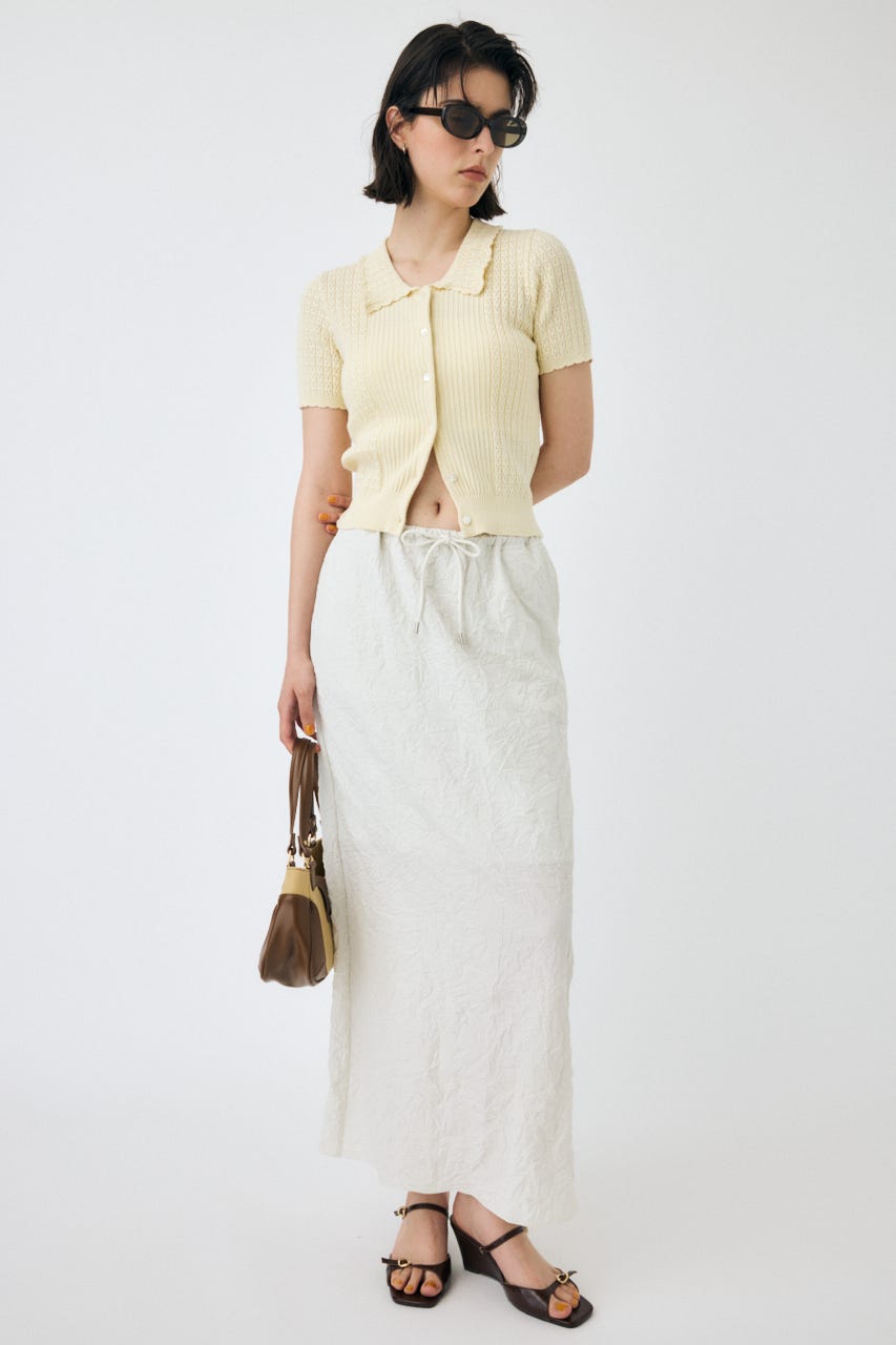 POINTELLE KNIT H/S シャツ　オフホワイ　MOUSSY マウジー MOUSSY | POINTELLE KNIT H/S シャツ (ニット ) |SHEL'TTER WEBSTORE