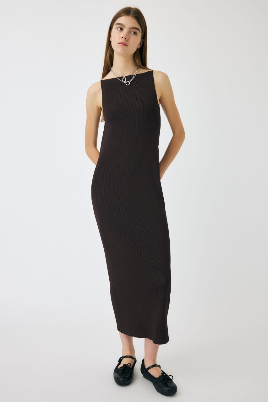 ワンピース theredthered S chain camisole dress MOUSSY | HORIZON NECK キャミドレス (ワンピース(ロング