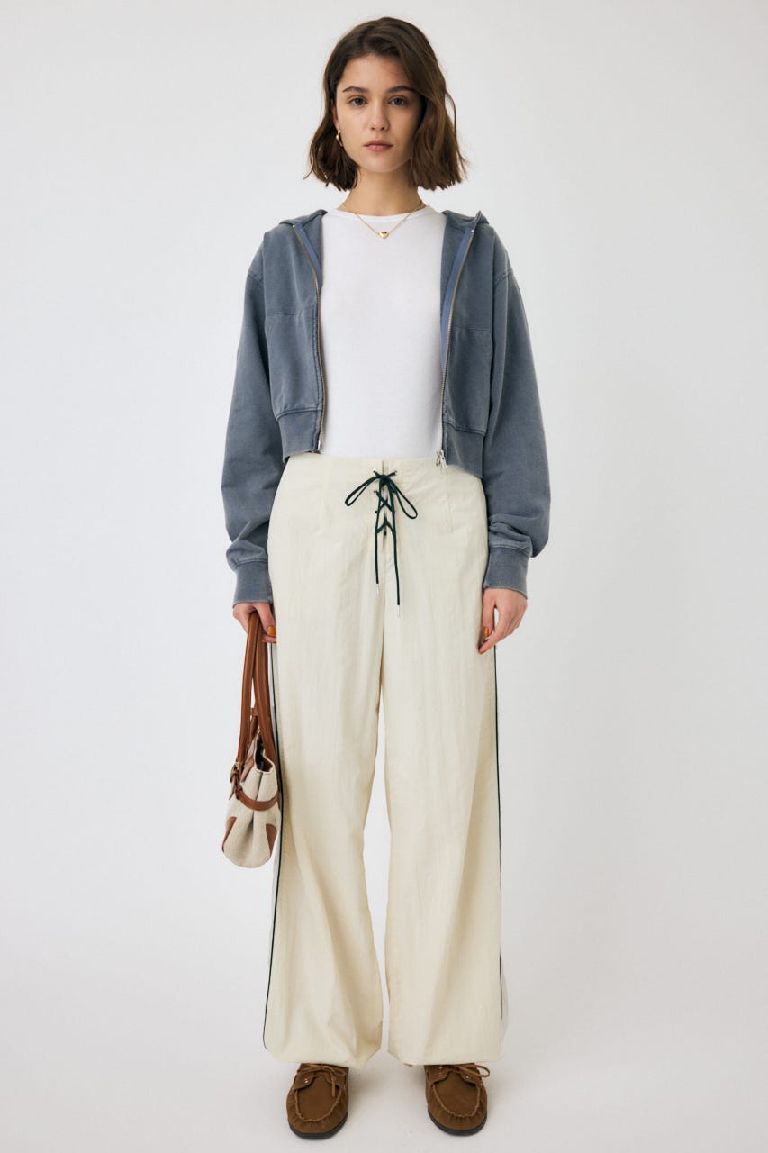 SHEER PANEL LACE UP パンツ O/WHT 2