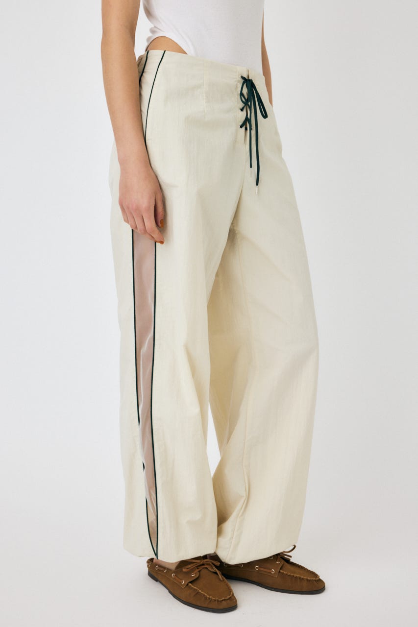 SHEER PANEL LACE UP パンツ O/WHT 2