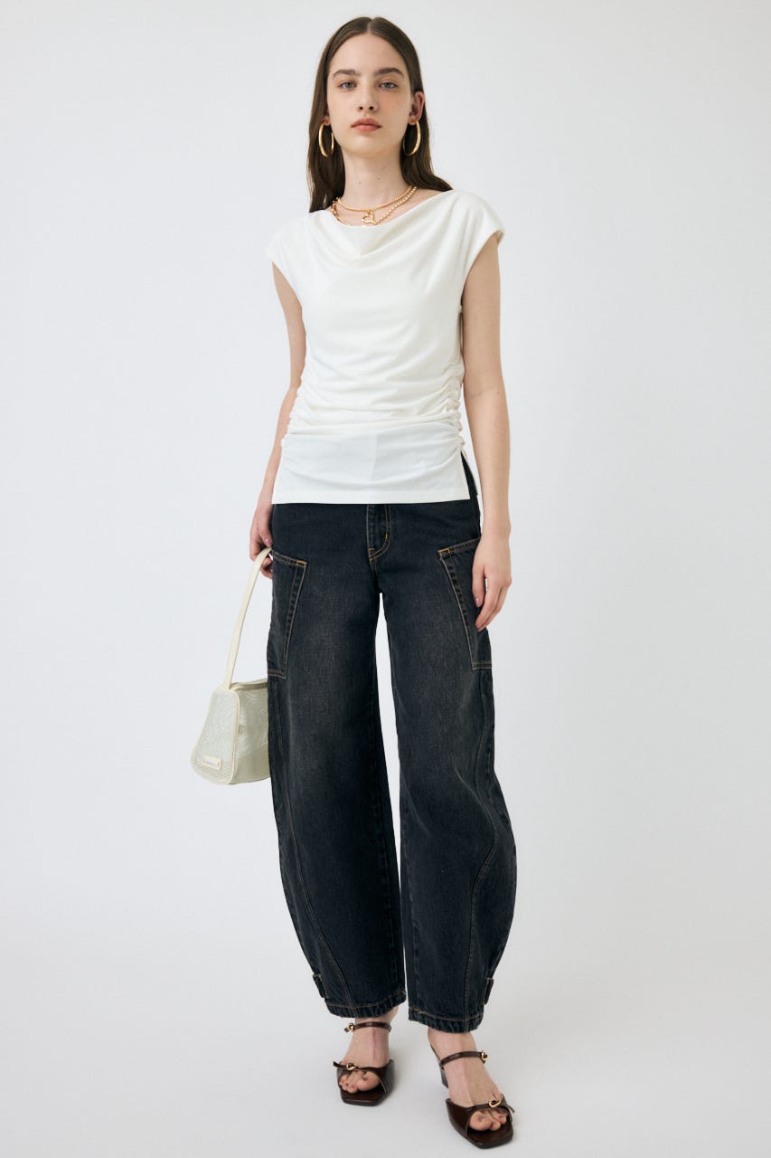 MOUSSY | NARROWED HEM コクーンストレート (ワイド ) |SHEL
