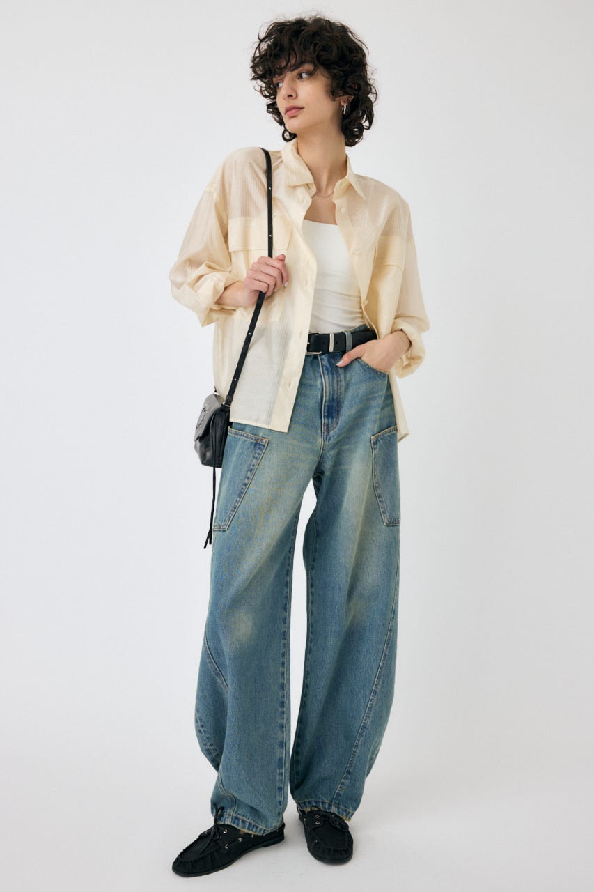 MOUSSY | NARROWED HEM コクーンストレート (ワイド ) |SHEL
