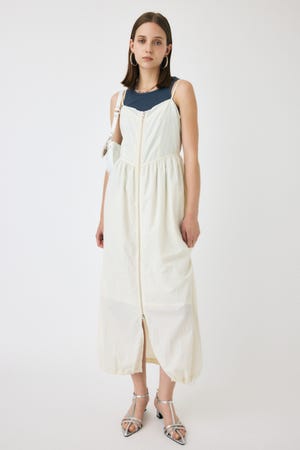 MOUSSY | FRONT ZIP NYLON キャミドレス (ワンピース(ロング