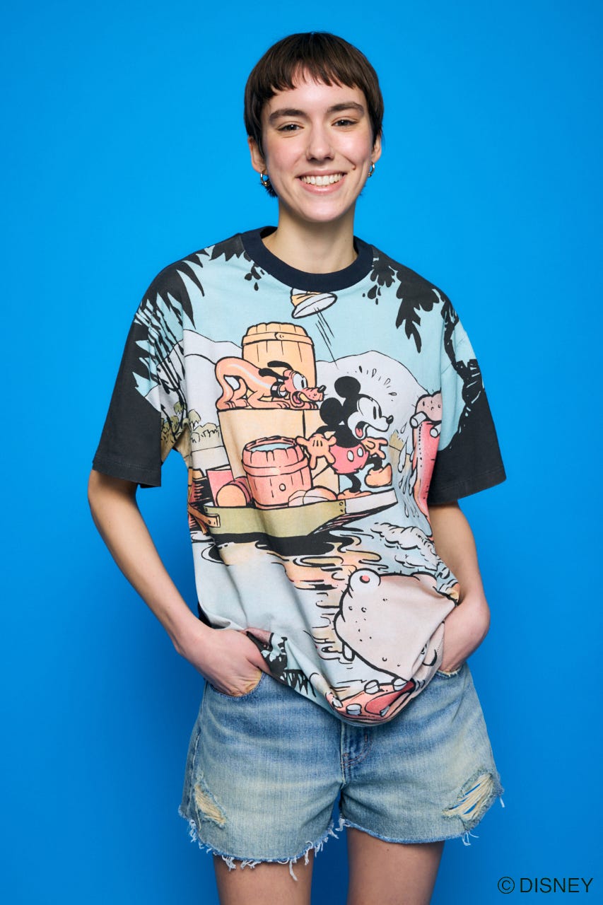 MD RETRO BIG Tシャツ / MICKEY BLK FREE