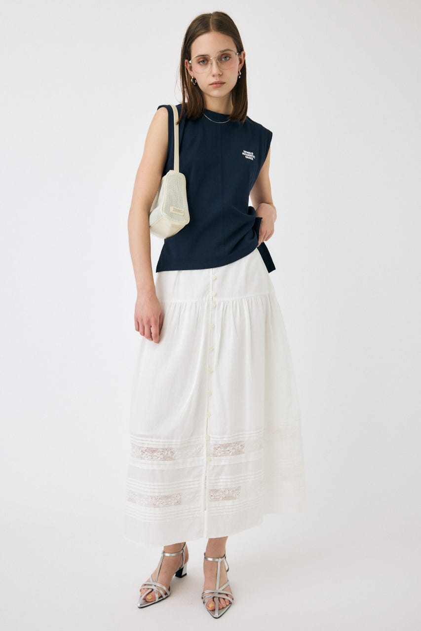 MAX MARA コットンツイル マキシスカート【関税なし】 MOUSSY | COTTON マキシスカート (スカート(ロング) ) |SHEL