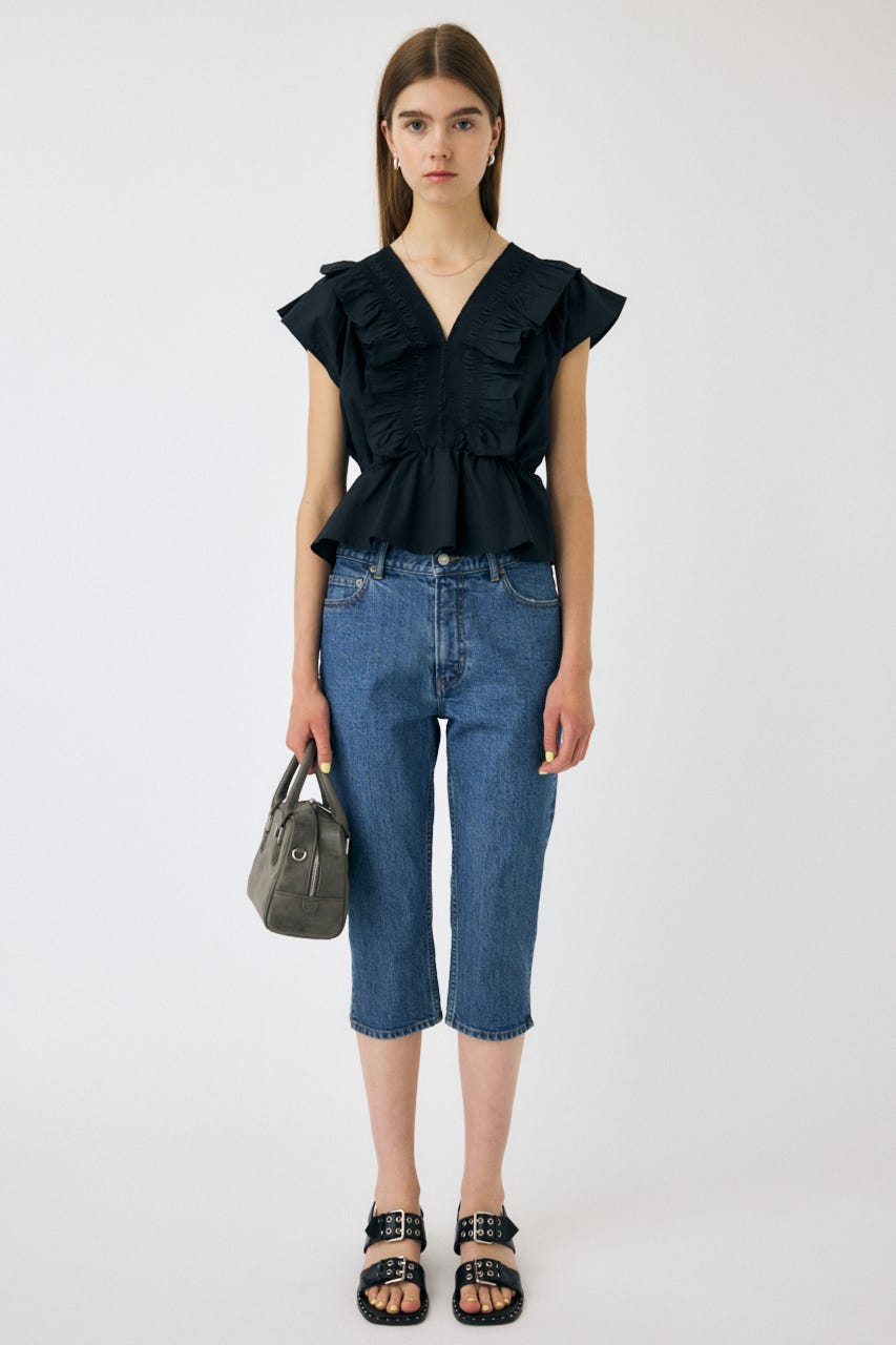 MOUSSY | SHIRRING RUFFLE PEPLUM トップス (その他トップス