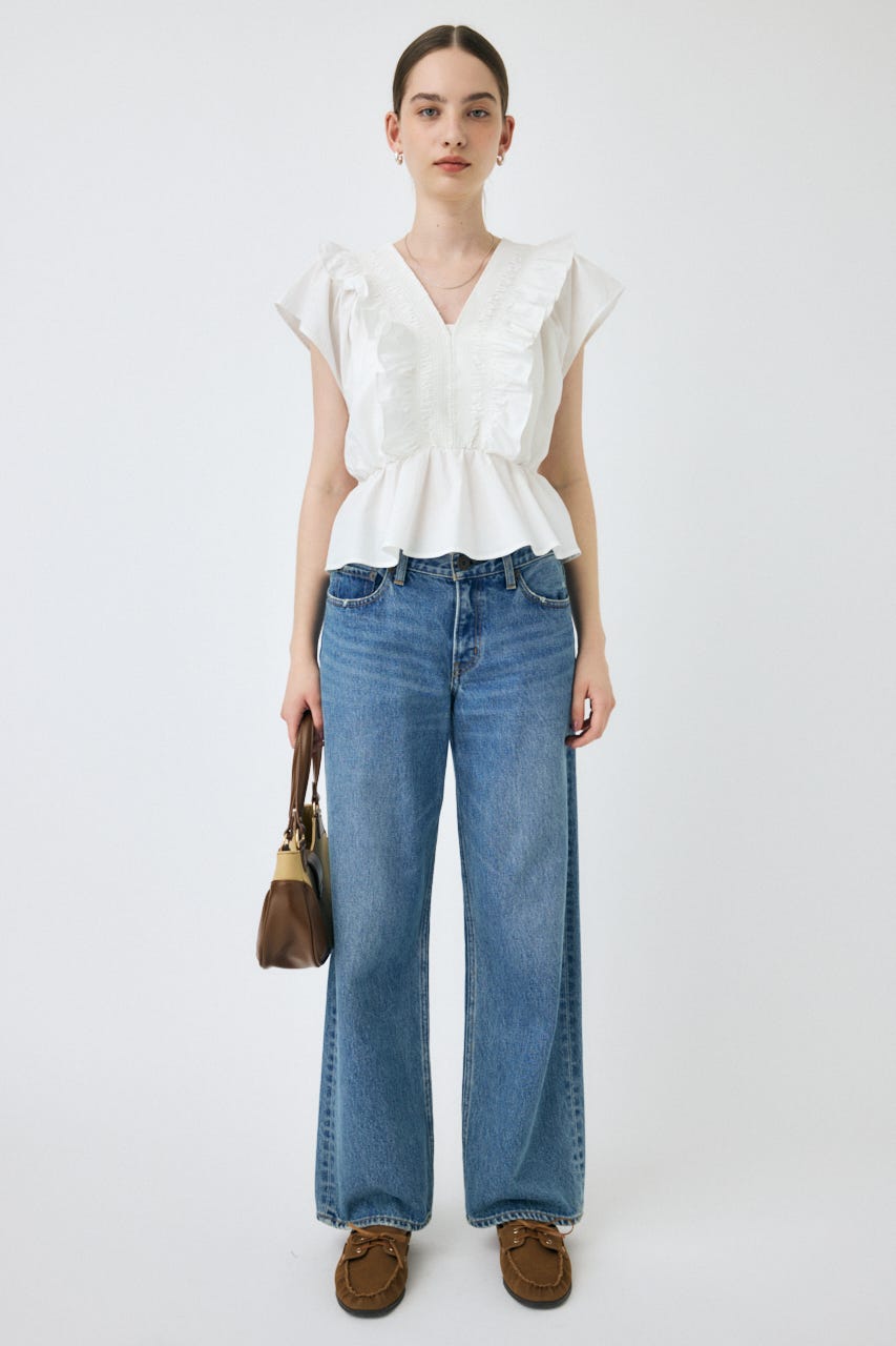 MOUSSY | SHIRRING RUFFLE PEPLUM トップス (その他トップス