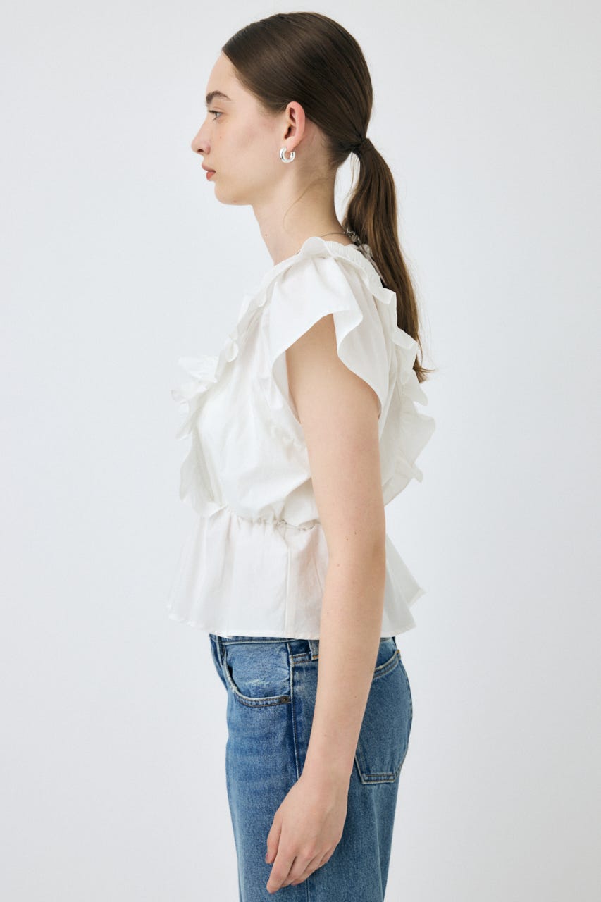 MOUSSY | SHIRRING RUFFLE PEPLUM トップス (その他トップス