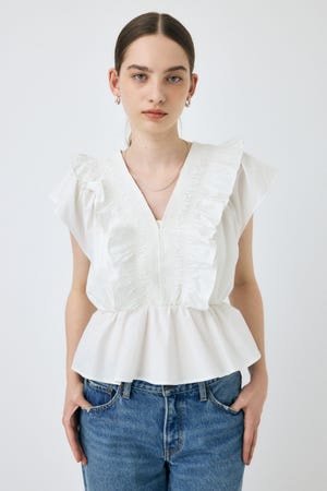 MOUSSY | SHIRRING RUFFLE PEPLUM トップス (その他トップス