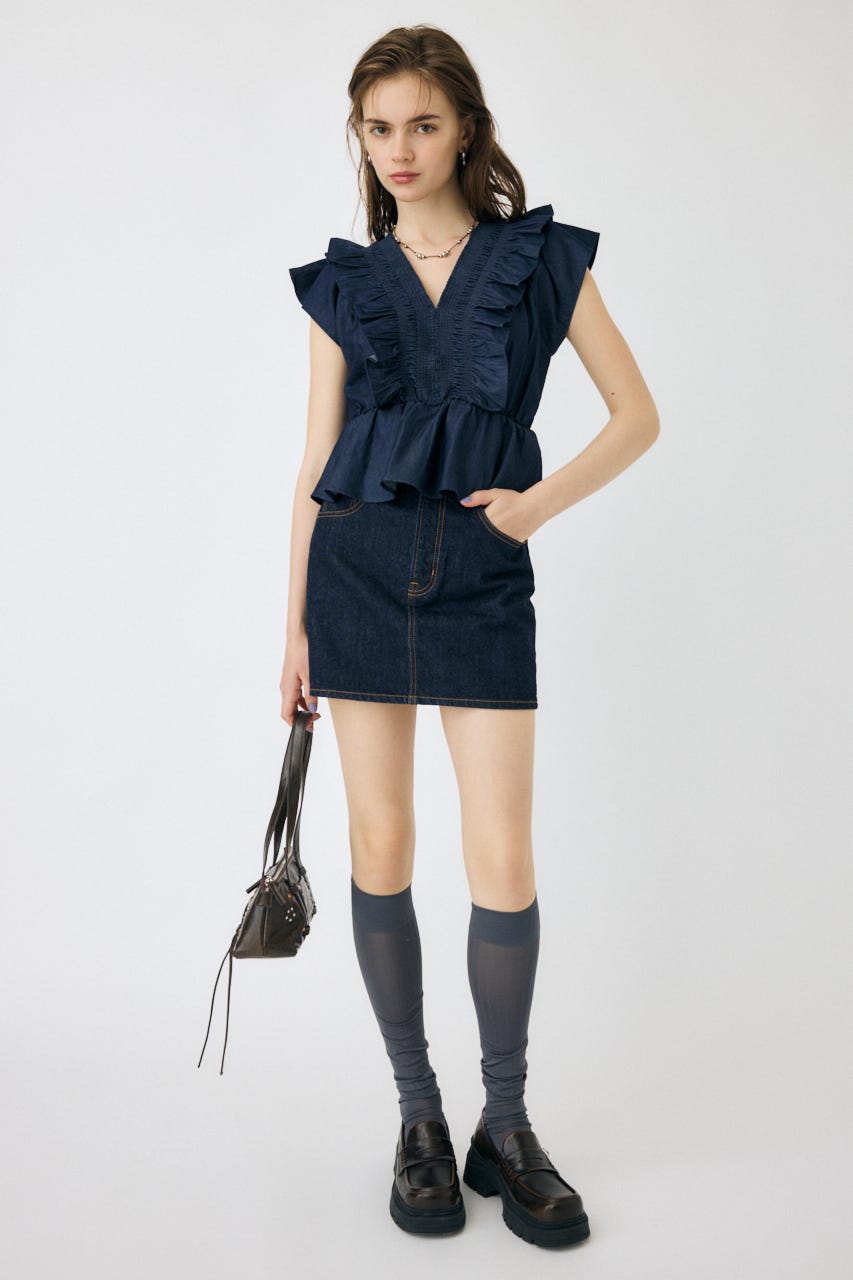 トップス JILTU petit frill tee size1 black blue petit frill tee – JILTU