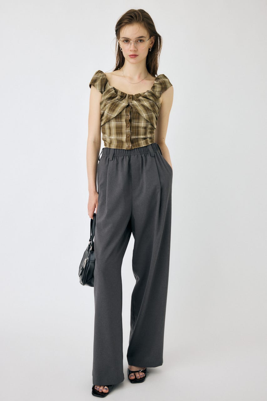 MOUSSY | LAYERED GATHERED CHECK ブラウス (シャツ・ブラウス