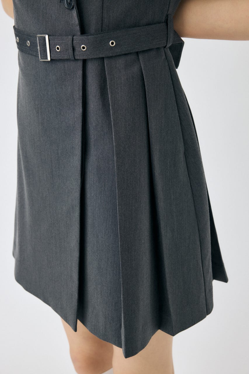 BLAZER PLEATS ミニドレス サイズ2 ネイビー MOUSSY | BLAZER PLEATS ミニドレス (ワンピース(ミニ