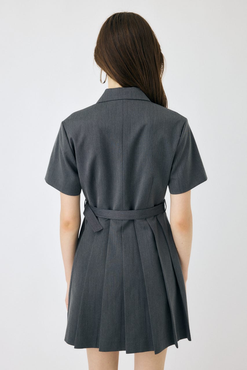 MOUSSY BLAZER PLEATS ミニドレス　サイズ1 ネイビー セール】BLAZER PLEATS ミニドレス（ワンピース）｜MOUSSY