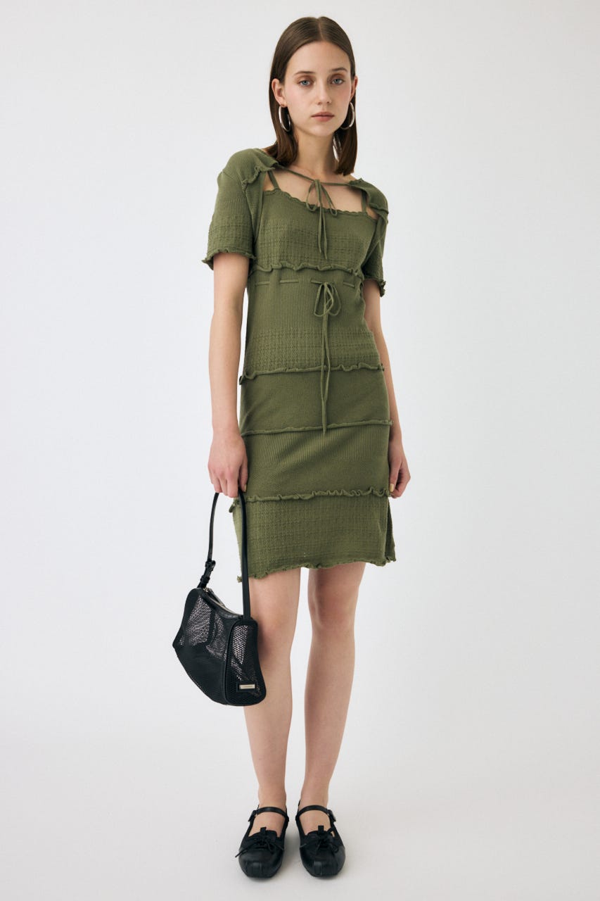 MOUSSY BOW DESIGN KNIT ミニワンピース MOUSSY | BOW DESIGN KNIT ミニドレス (ワンピース(ミニ