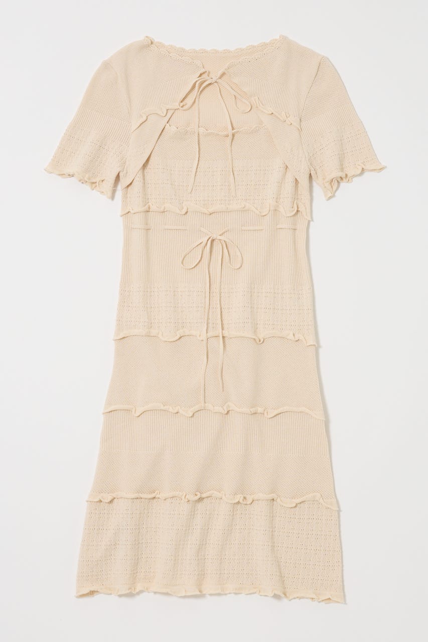 MOUSSY BOW DESIGN KNIT ミニワンピース MOUSSY | BOW DESIGN KNIT ミニドレス (ワンピース(ミニ