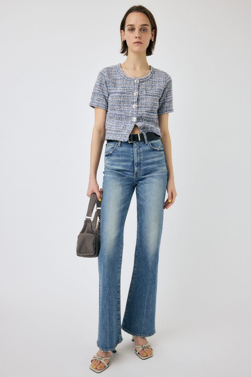 【匿名配送】moussy ツイードライクトップス MOUSSY | TWEED LIKE トップス (Tシャツ・カットソー(半袖